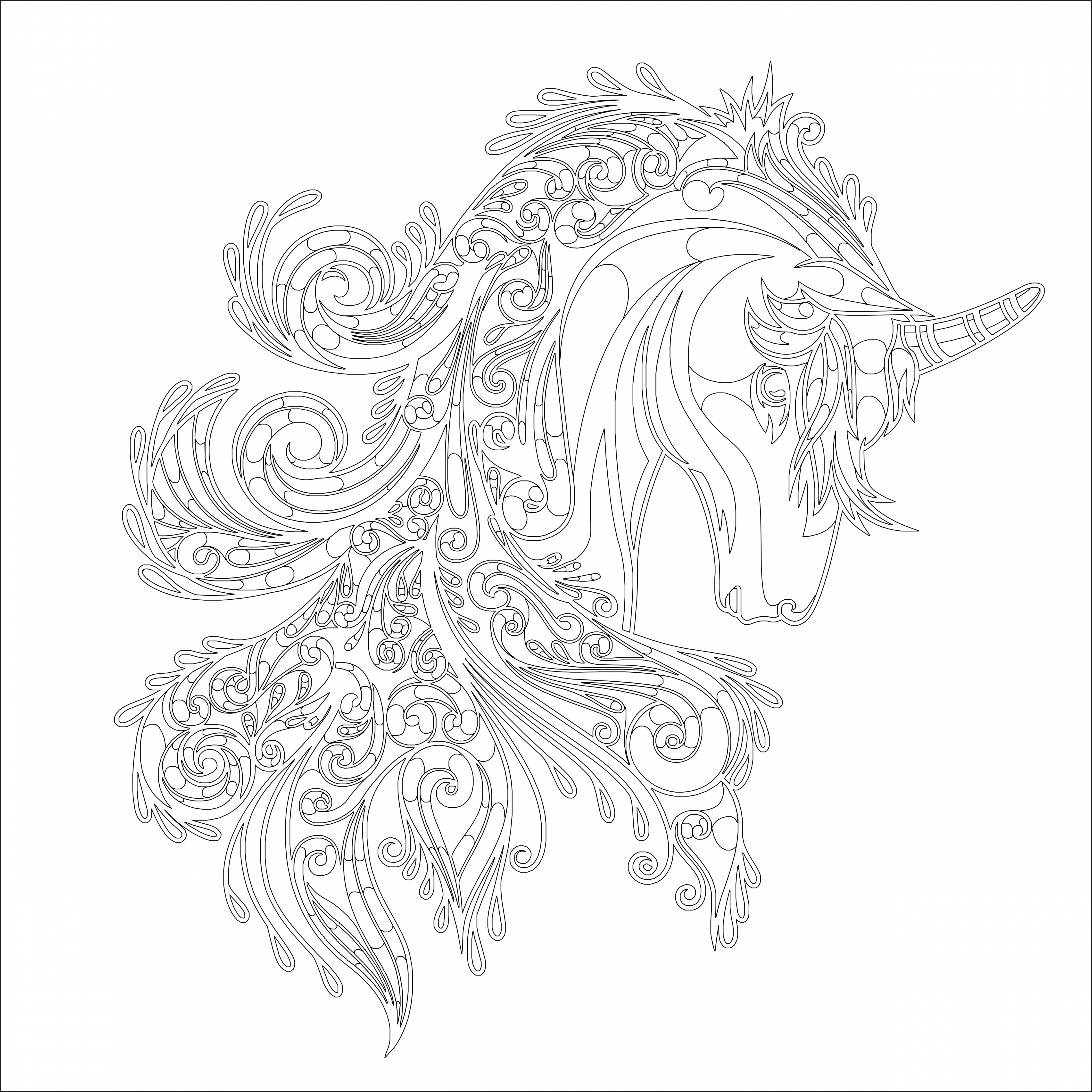 Adult Unicorn coloring page - Mimi Panda