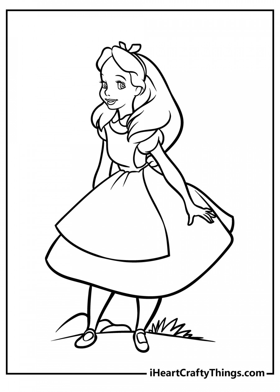 Alice In Wonderland Coloring Pages (% Free Printables)