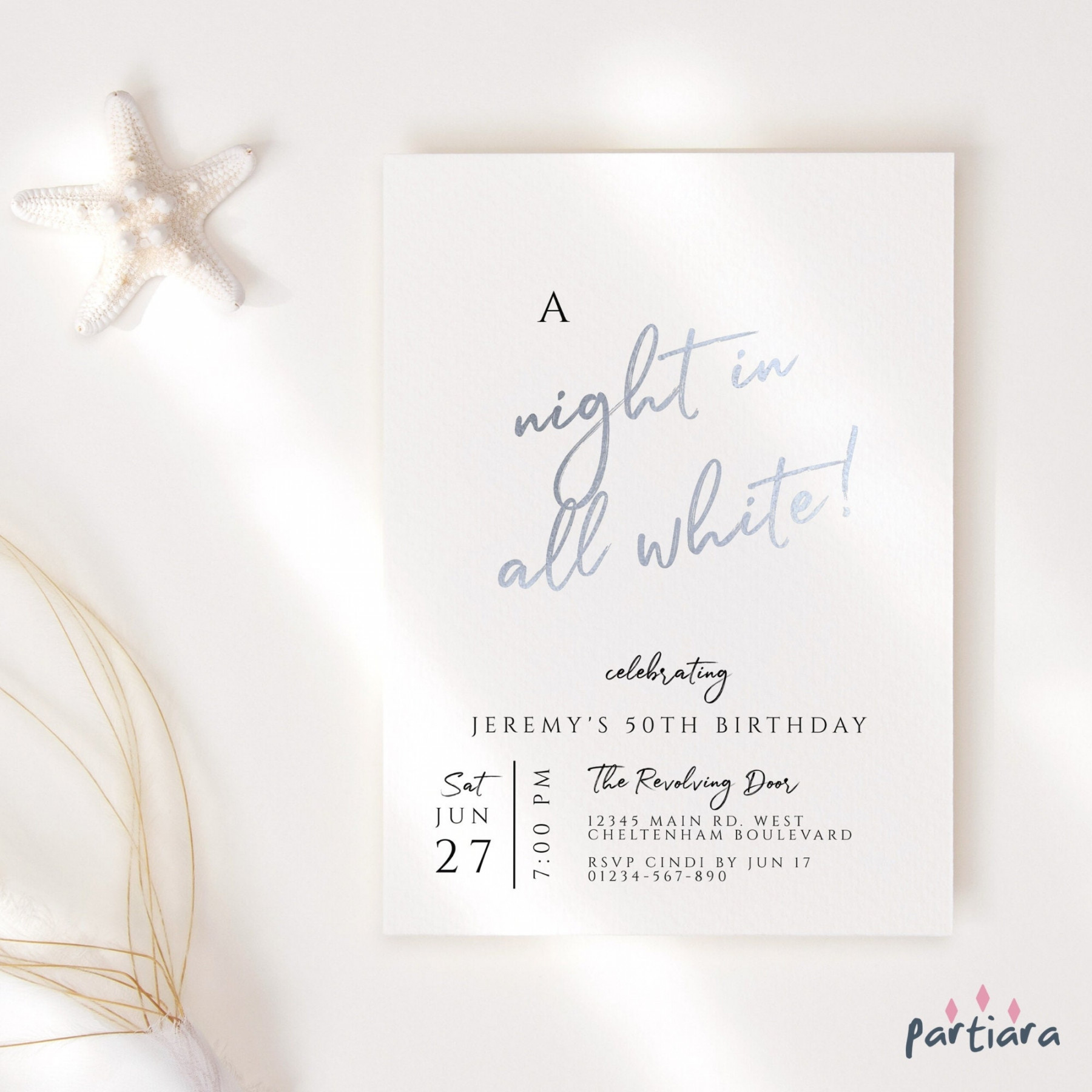 All White Party Invitation Printable Editable Template Adult - Etsy