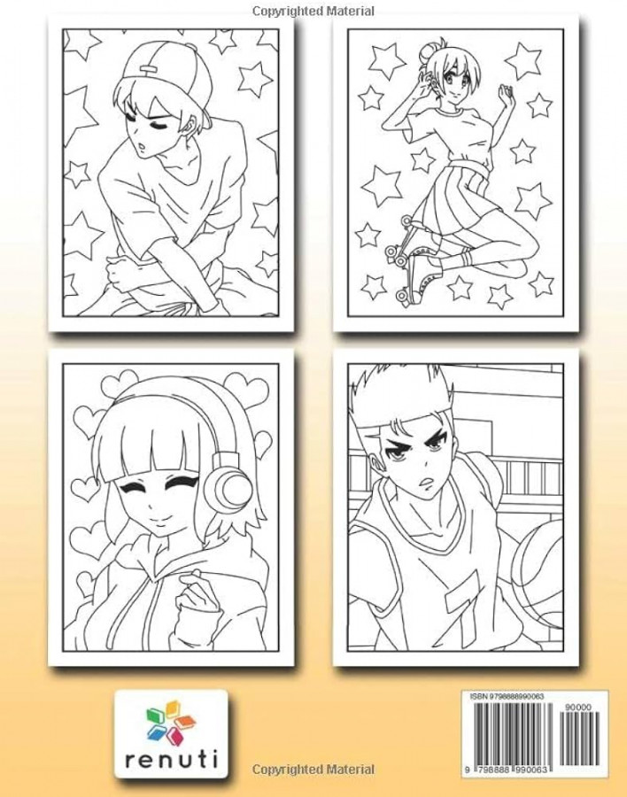 Anime Coloring Book for Teens - Volume : Japanese Anime Inspired