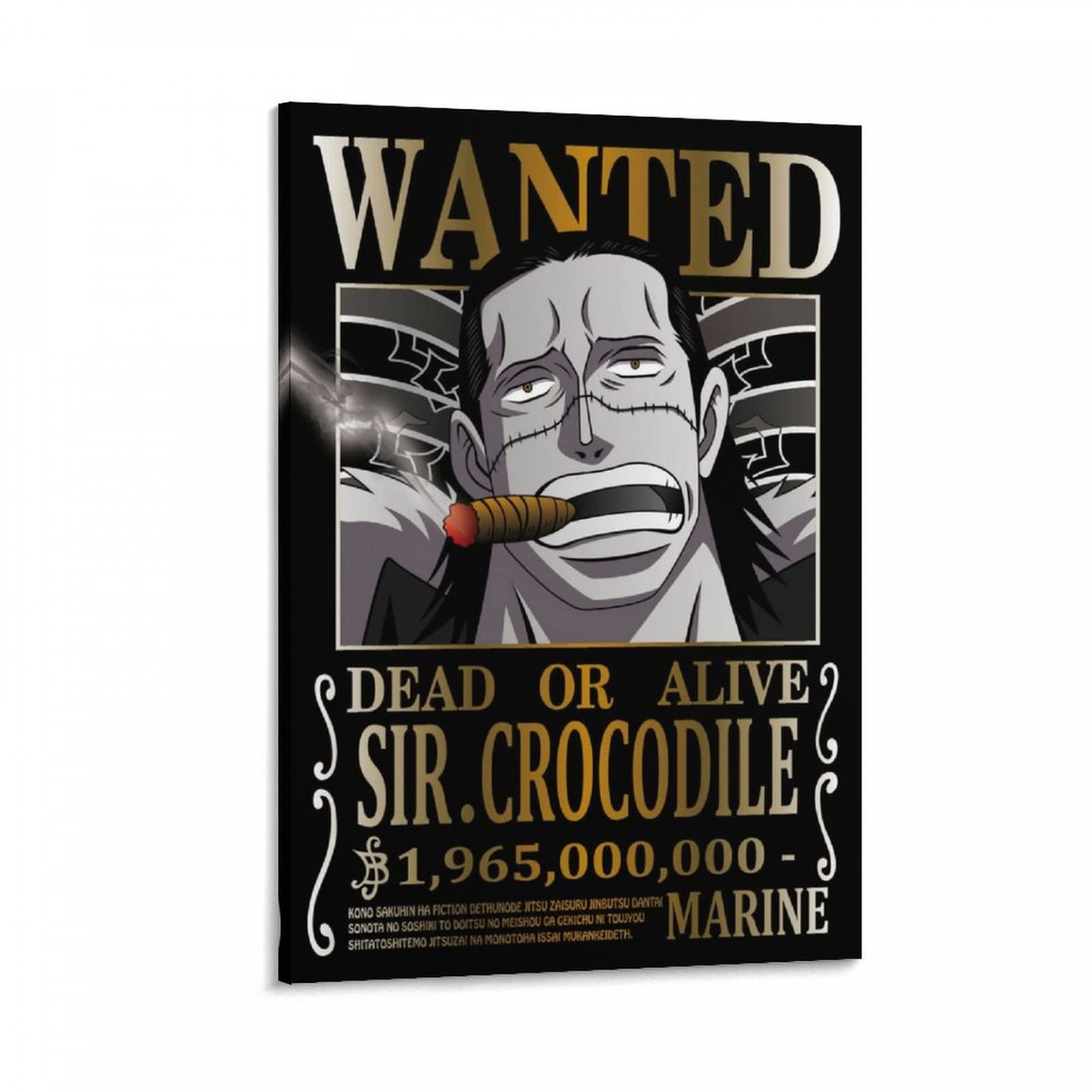 Anime One Piece Wanted Poster Krokodil Poster Wandkunst Malerei Leinwand  Drucke Dekor Poster Kunstwerke  x  cm