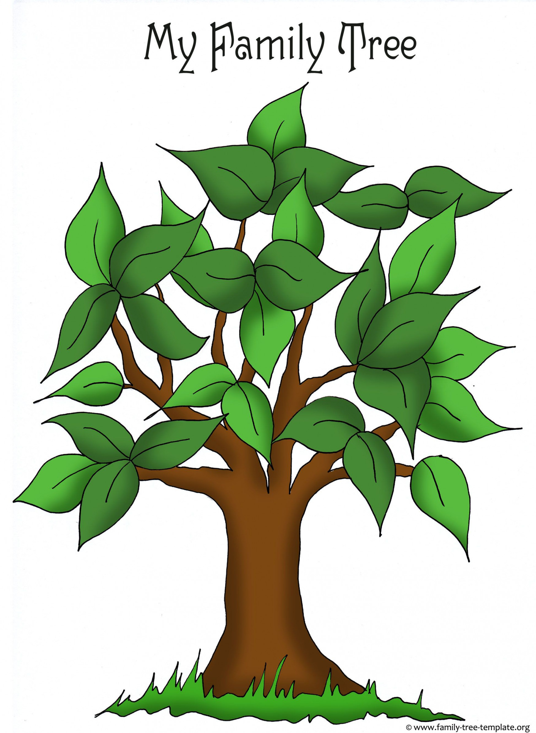 Artistic apple tree template for free placement of family members