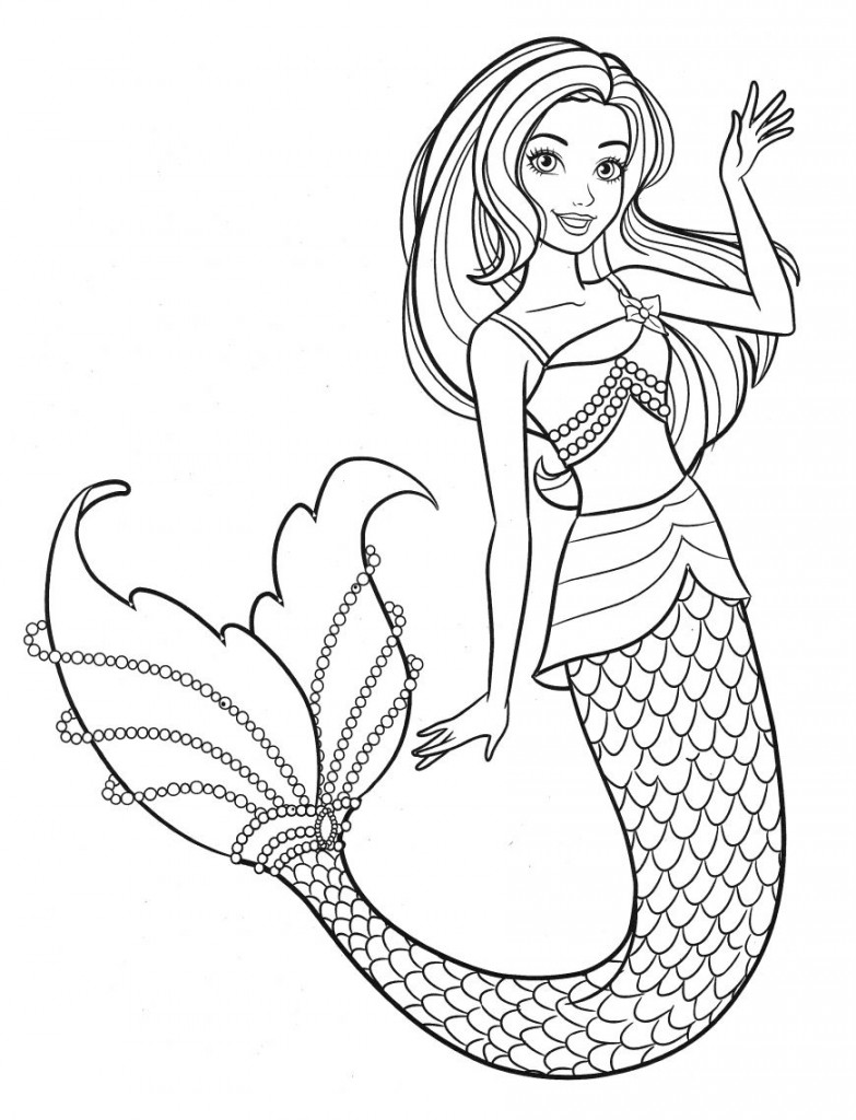 Barbie mermaid coloring page  Gratis kleurplaten, Kleurplaten