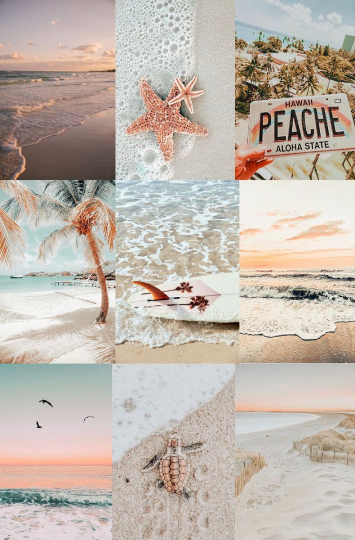 Beachy collage wallpaper💗✨  Preppy wallpaper, Imac wallpaper