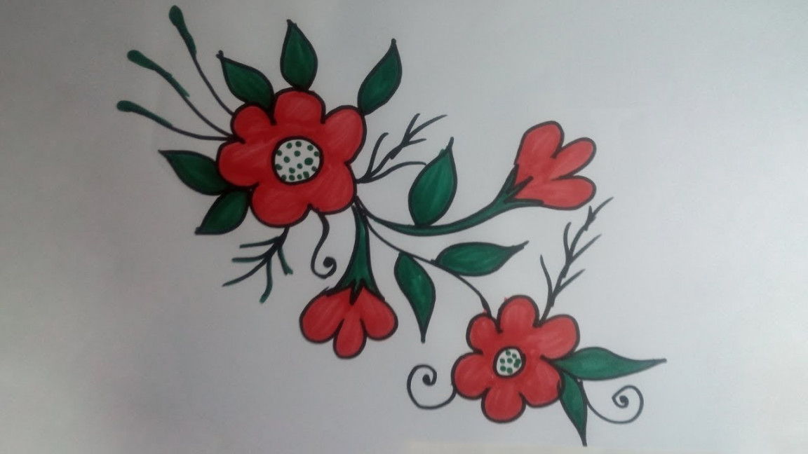 Beautiful flower designs  simple flower designs  drawing color pencil  drawing.