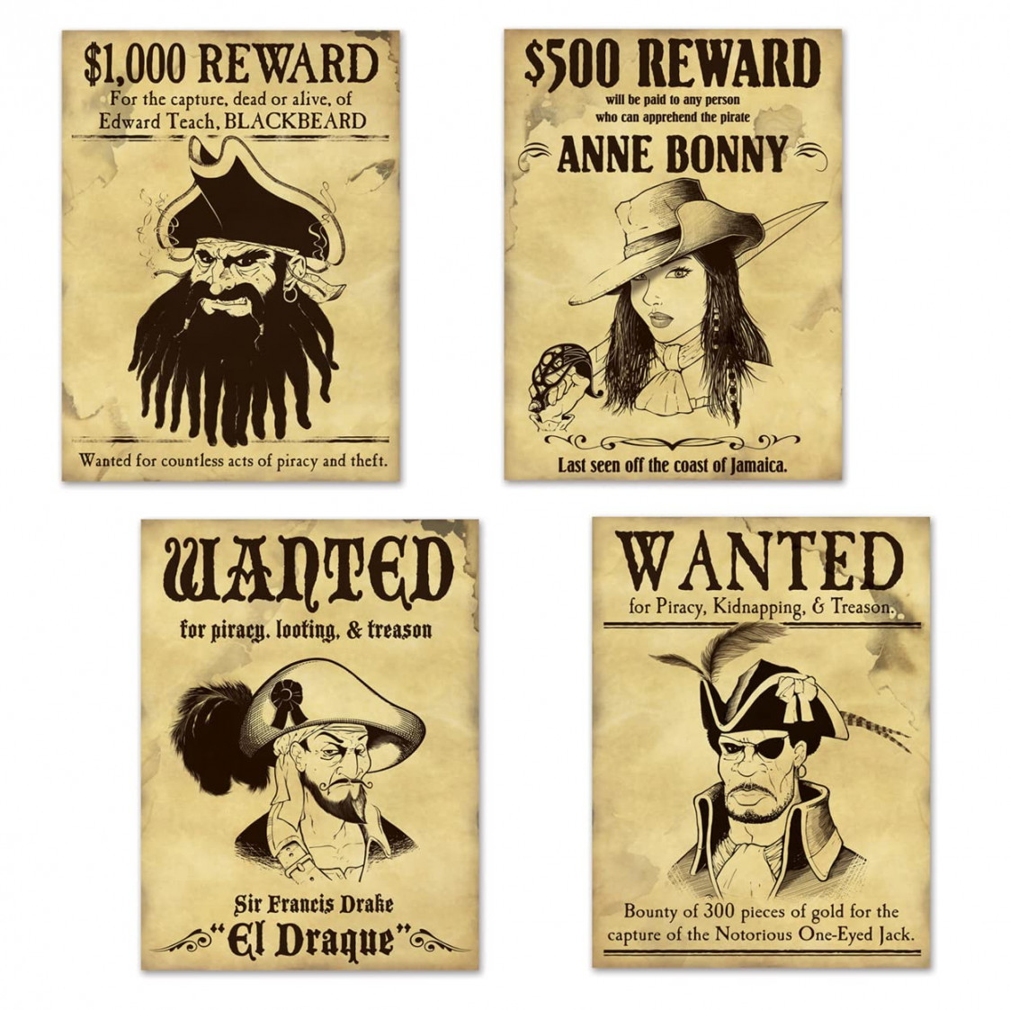 Beistle Wanddeko Wanted Pirates er Pack