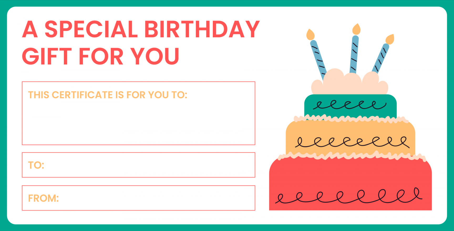 Birthday Certificate Gift Voucher Template Free in   Free