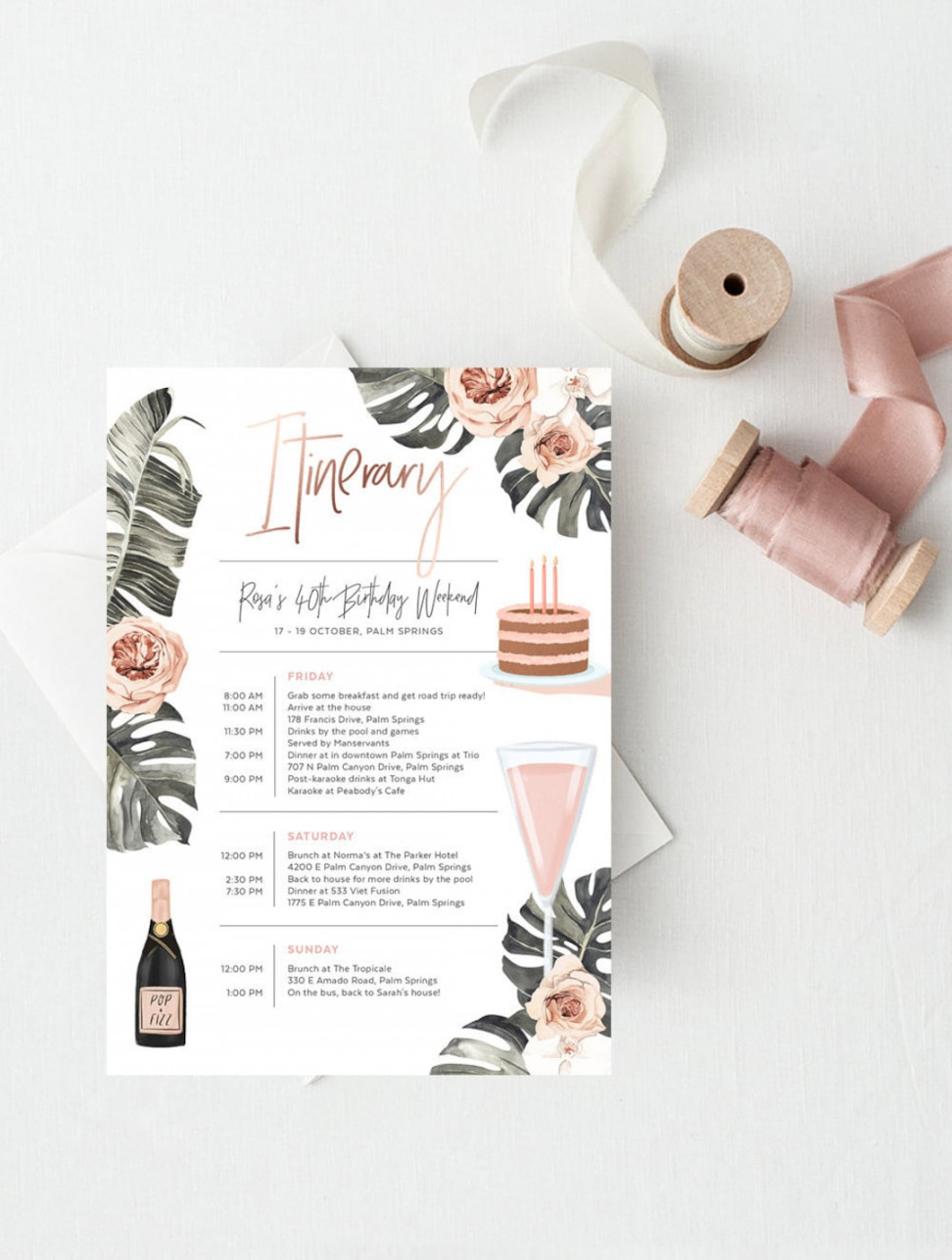 Birthday Itinerary Template Surprise Weekend Agenda Beach - Etsy Singapore