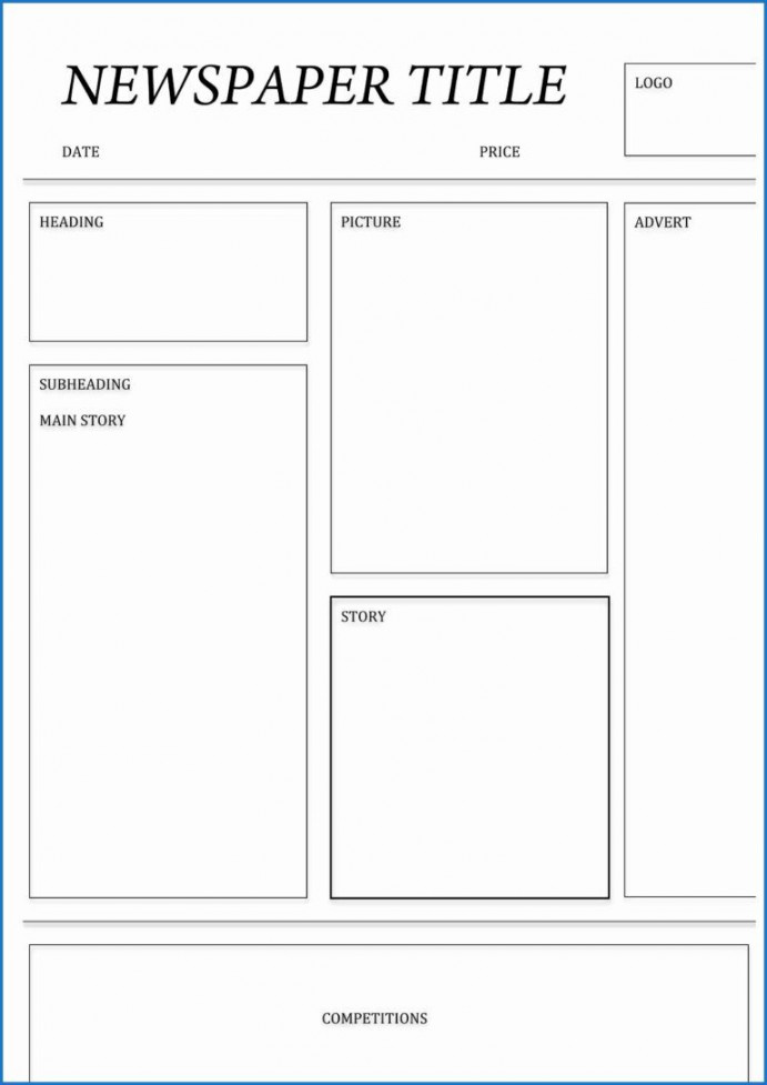 Blank Newspaper Template Microsoft Word  Bassafriulana Template