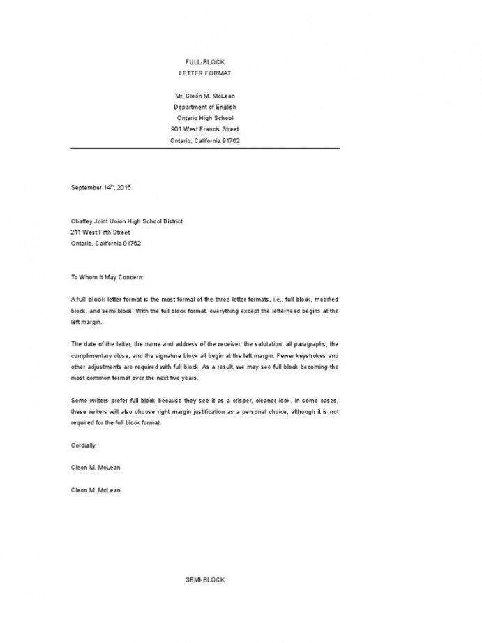 Block Letter Template  PDF  Written Communication  Writing