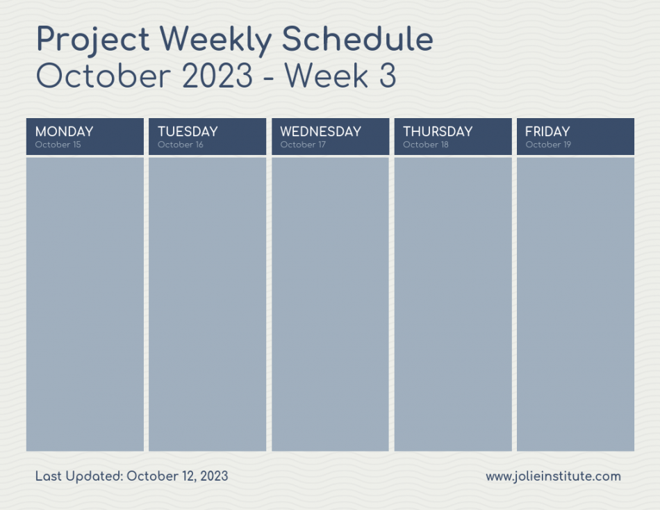 Blue Weekly Calendar Schedule Template - Venngage