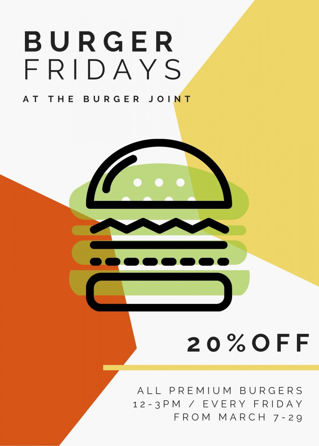 Blue Yellow Orange Burger Promo Flyer - Templates by Canva