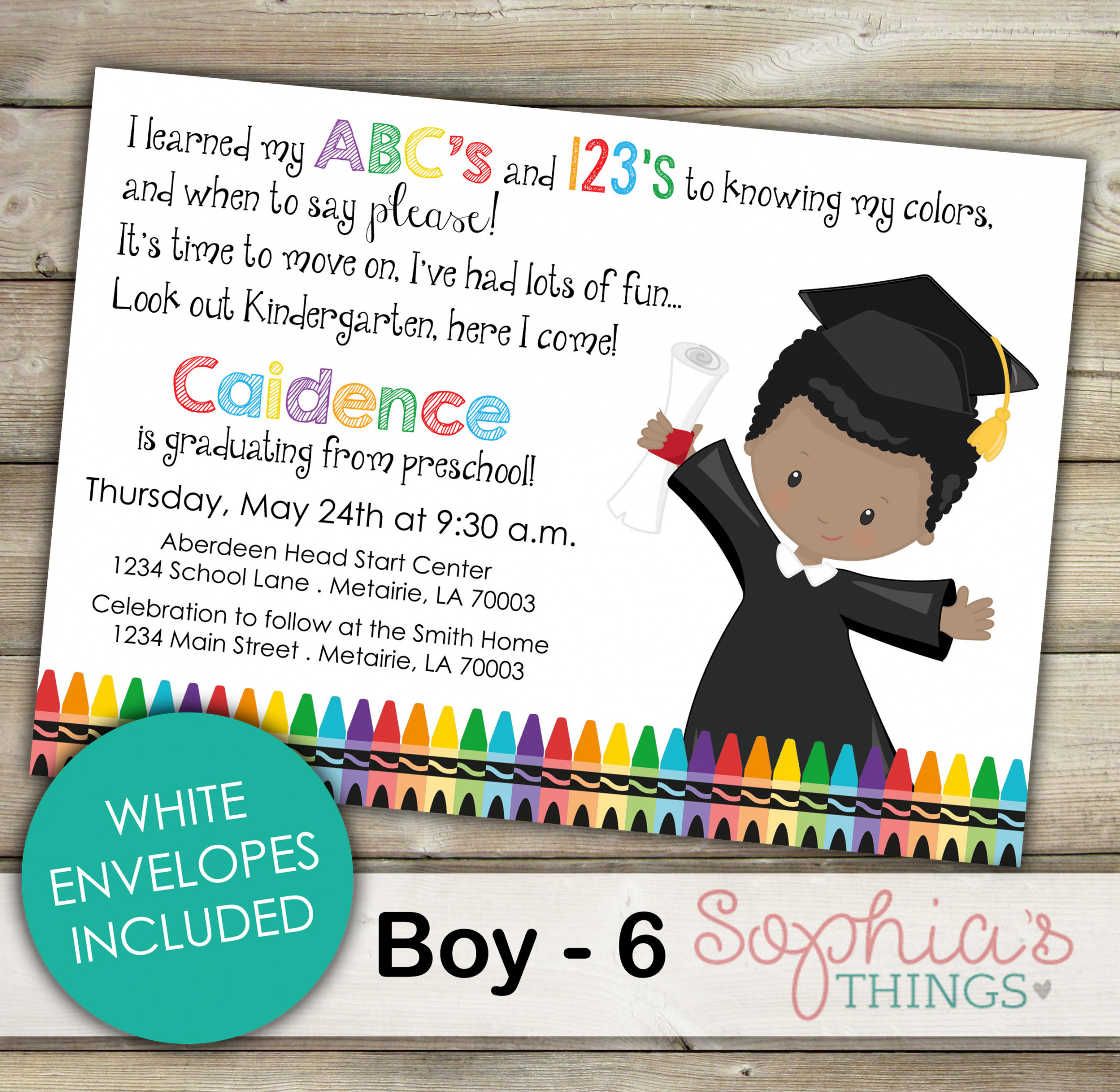 Boys Preschool Graduation Invitation Pre-School Graduation - Etsy