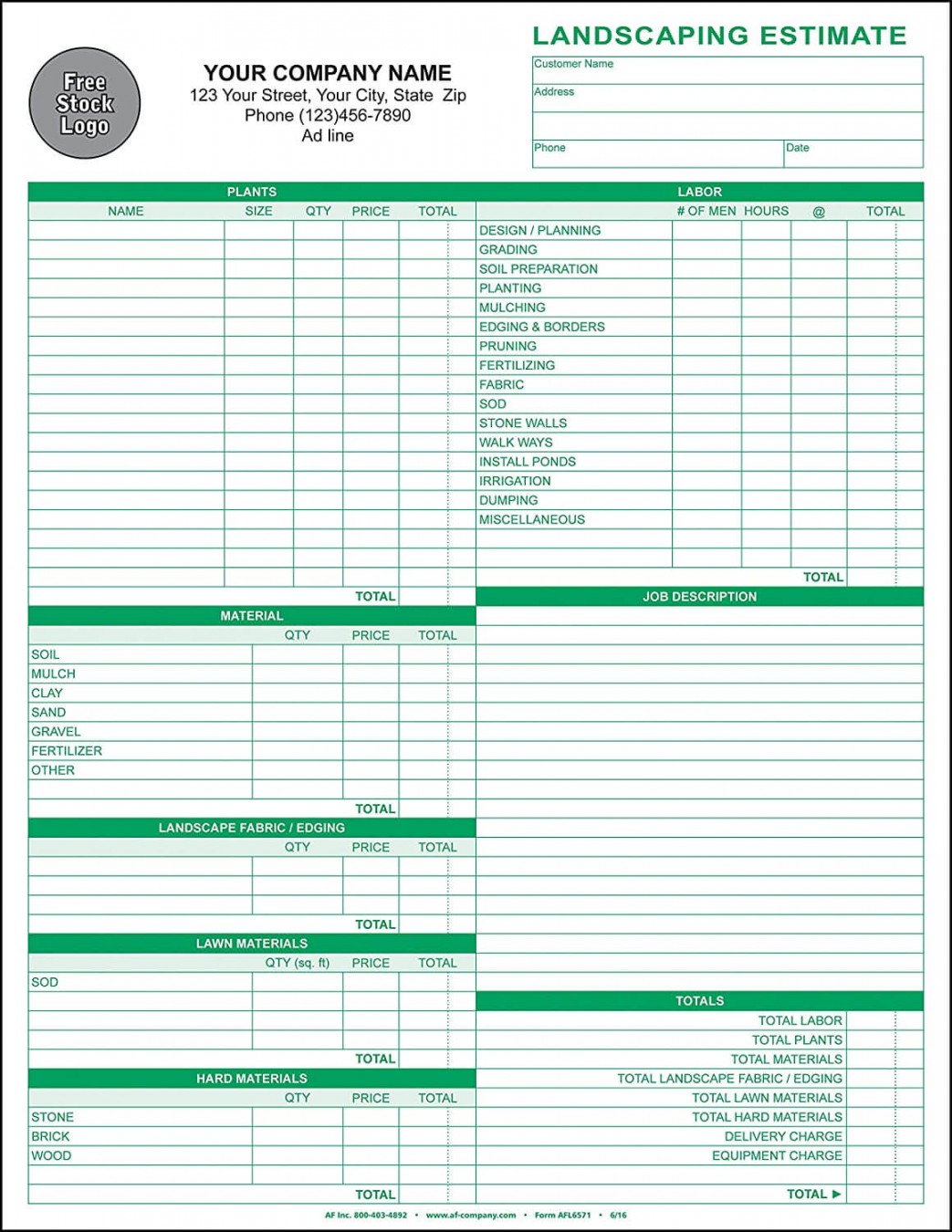 Customizable landscaping estimate template  monday