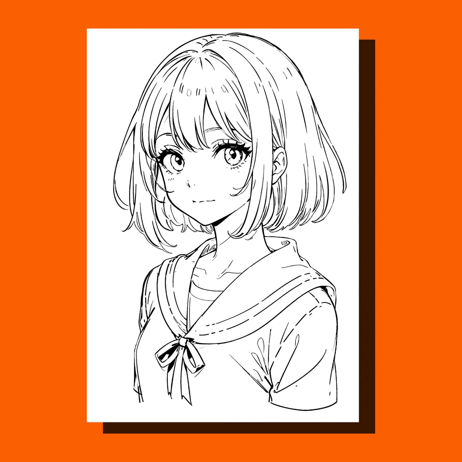 Cute Anime Girl Coloring Sheet  Made By Teachers