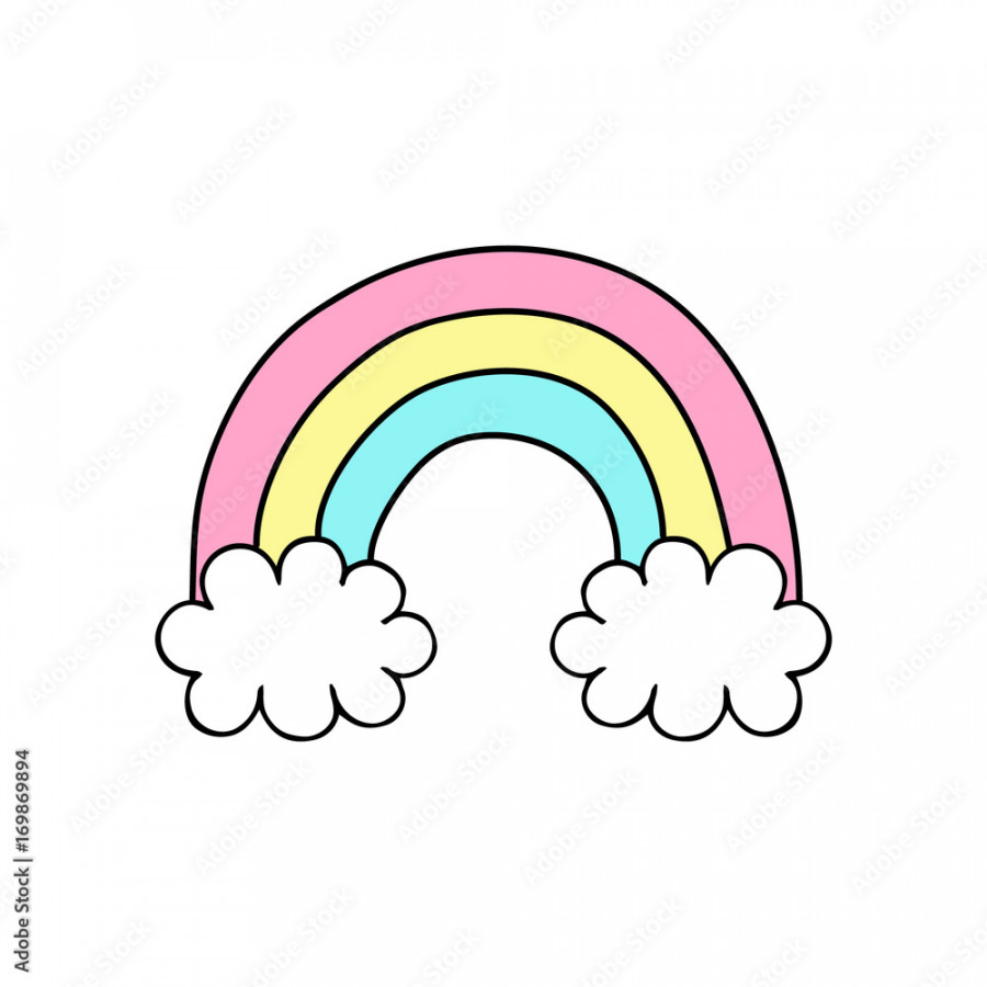 Cute rainbow vector illustration doodle drawing