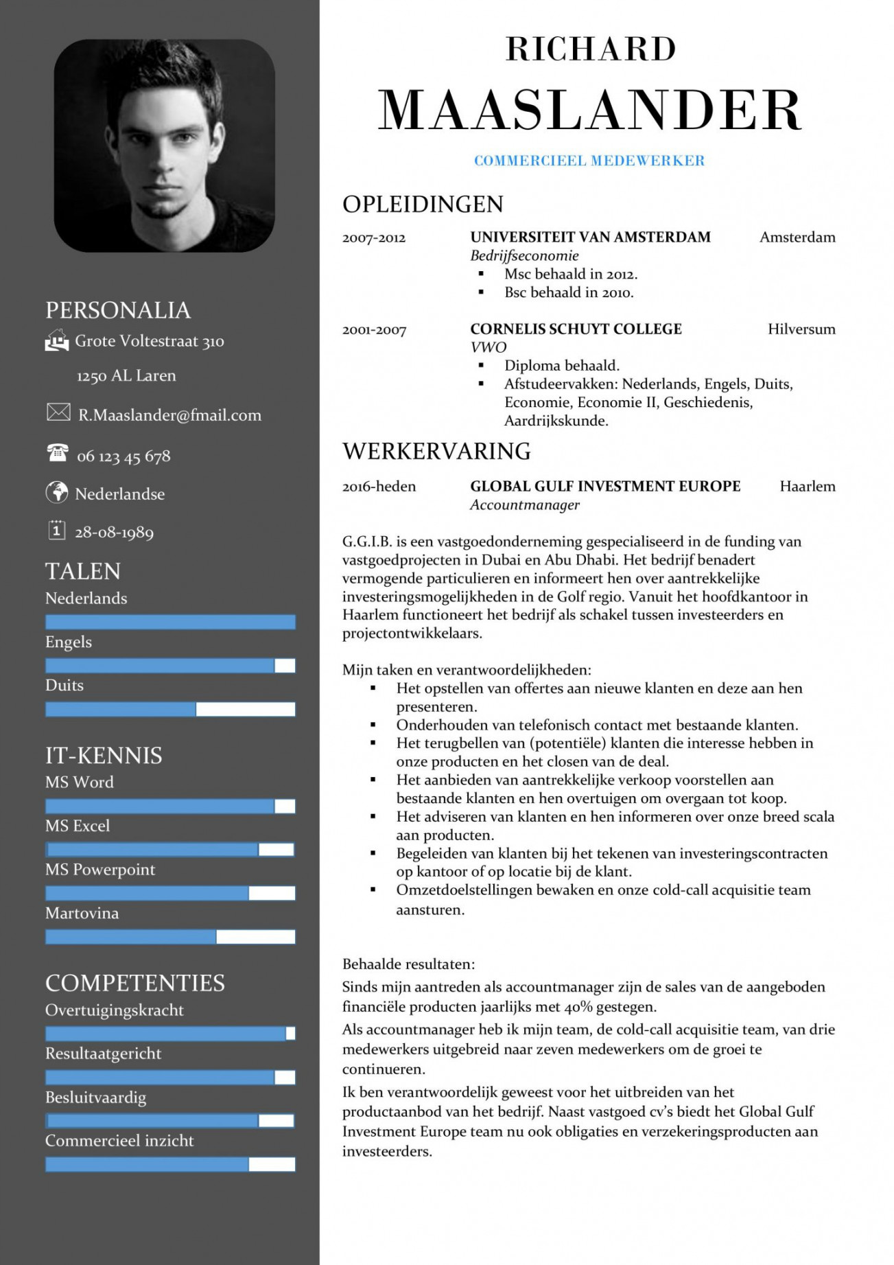 CV Sjabloon York  Sollicitatiebijbel