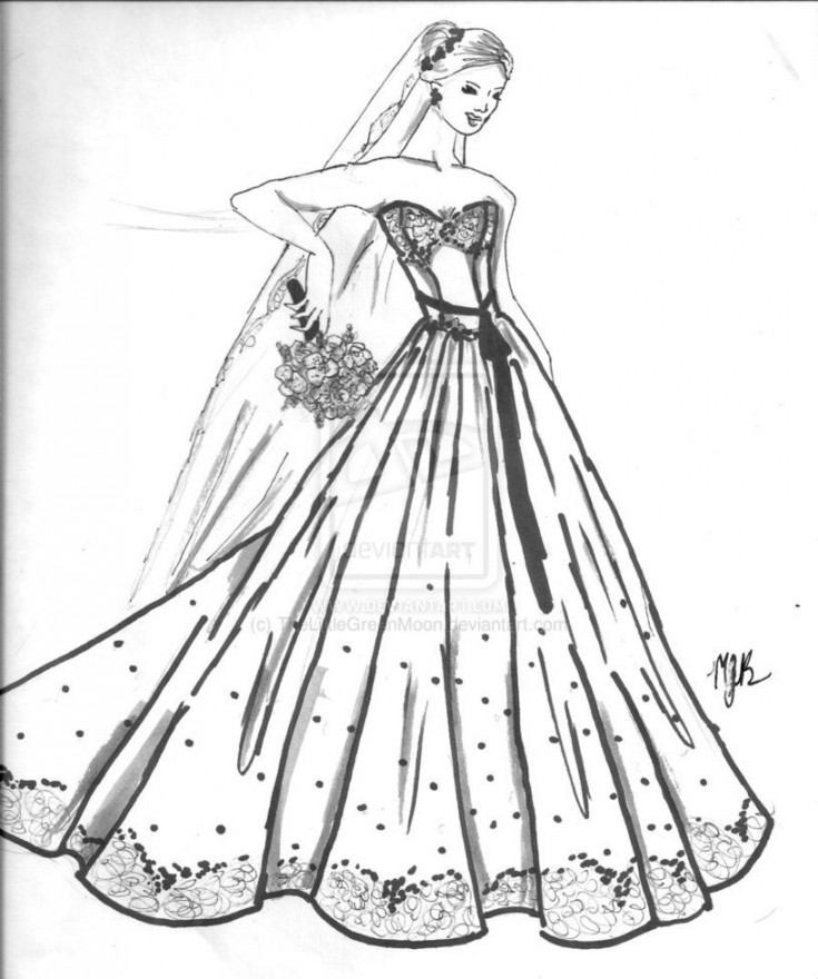 diamonds and lace wedding dress  Barbie coloring pages, Wedding