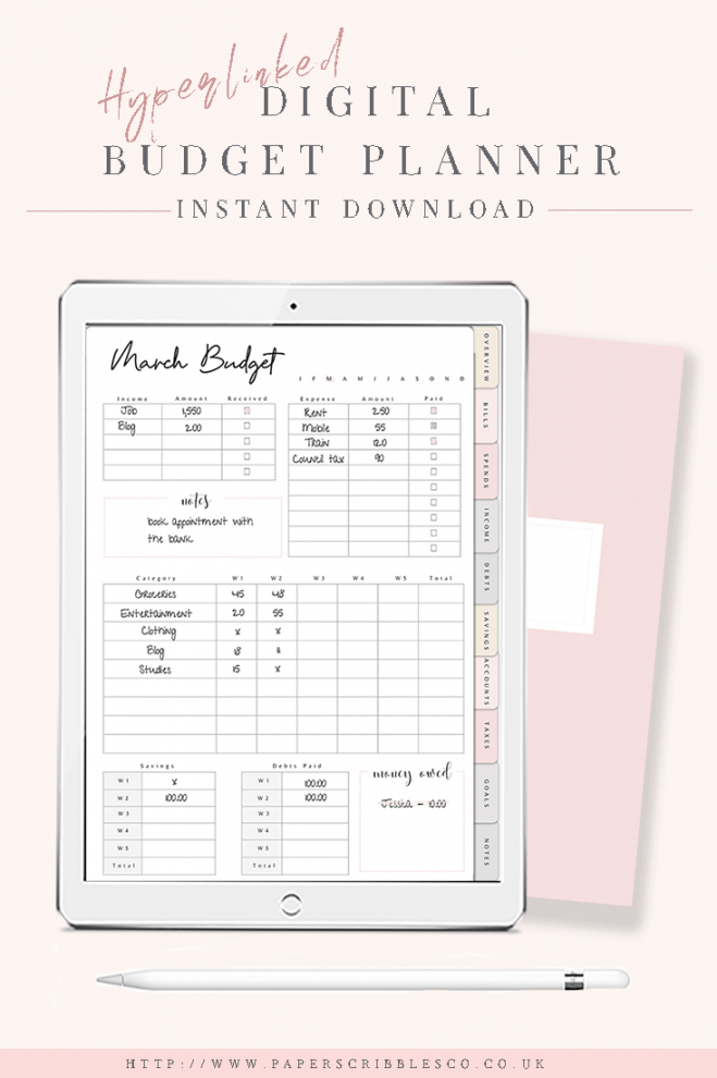 Digital Budget Planner Digital Finance Planner Digital - Etsy UK