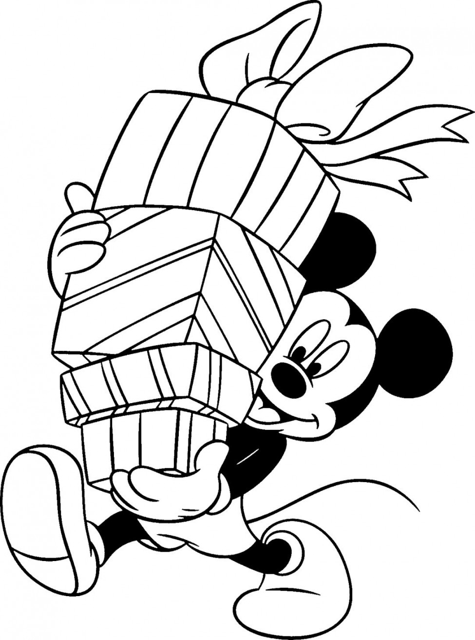 disney-christmas-coloring-pages-mickey-mouse-holding-gifts