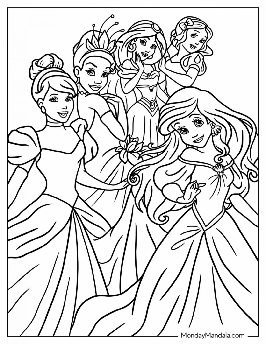 Disney Princess Coloring Pages (Free PDF Printables)