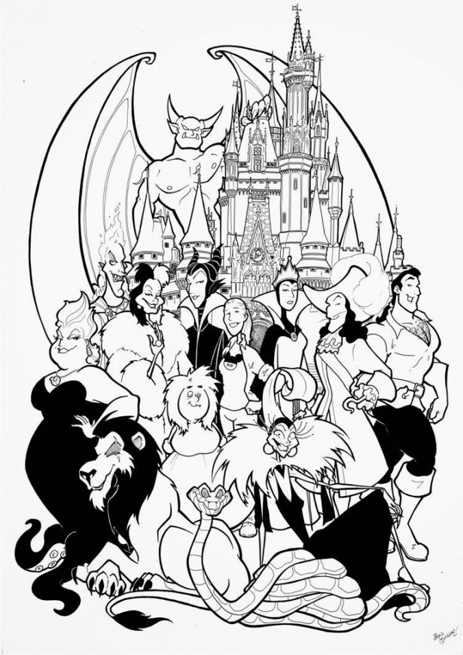 Disney Villains Coloring Pages - Coloring Labs  Cartoon coloring