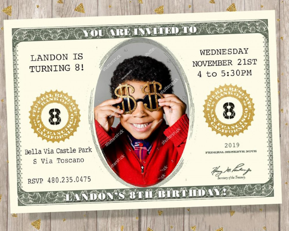 Dollar Bill Birthday Invitation Money Invitations Birthday - Etsy