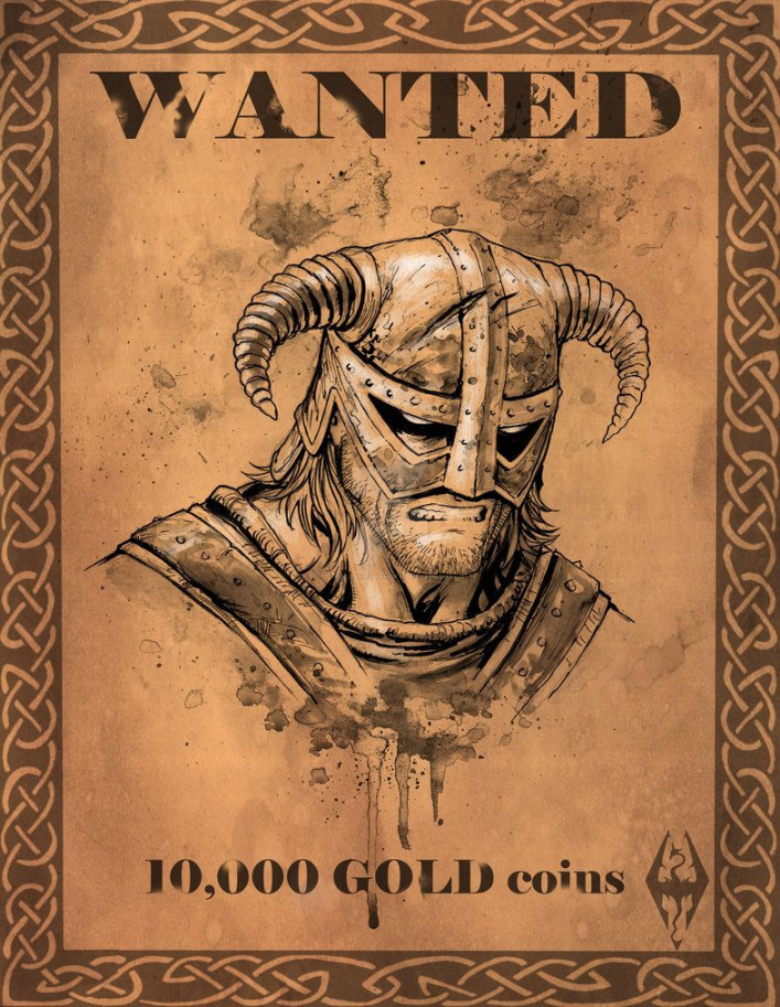 Dovahkiin Wanted Poster  Elder scrolls skyrim, Elder scrolls v