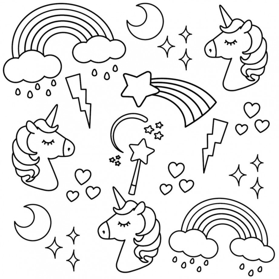 Downloadable colouring page from the I Heart Unicorns colouring