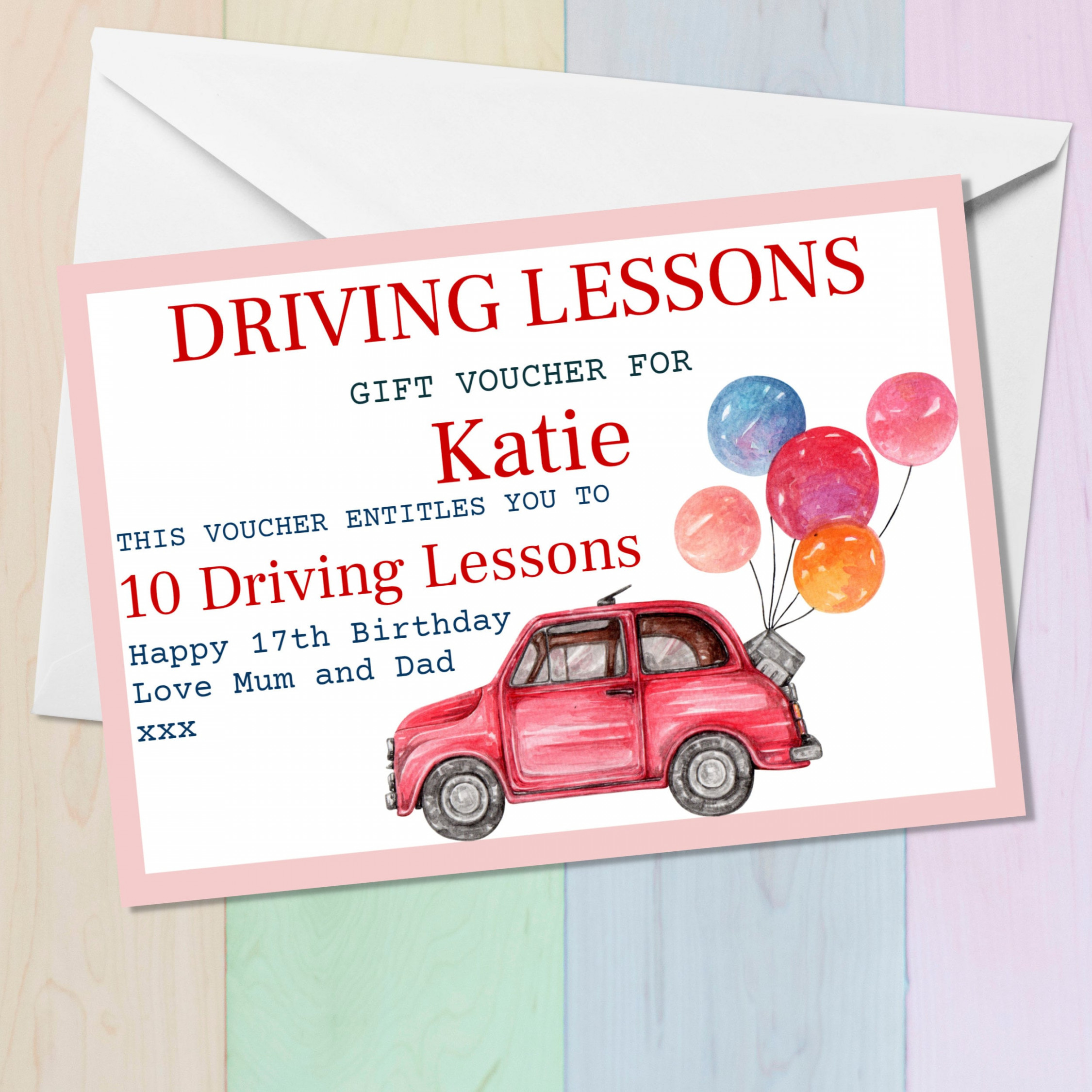 Driving Lessons Voucher Template : Driving Lesson Gift - Etsy UK