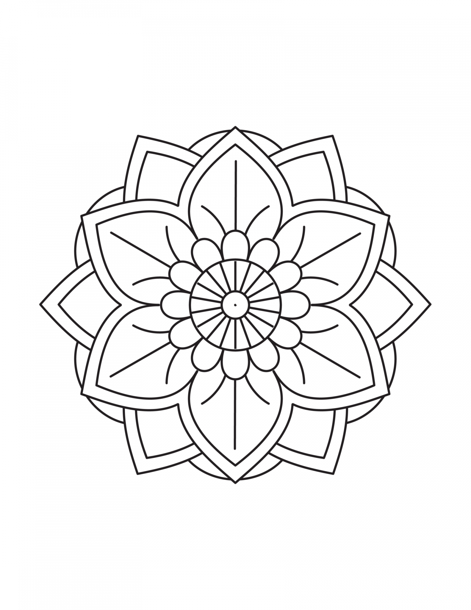 Easy Mandala Coloring Pages (Flower Patterns)  Simple mandala