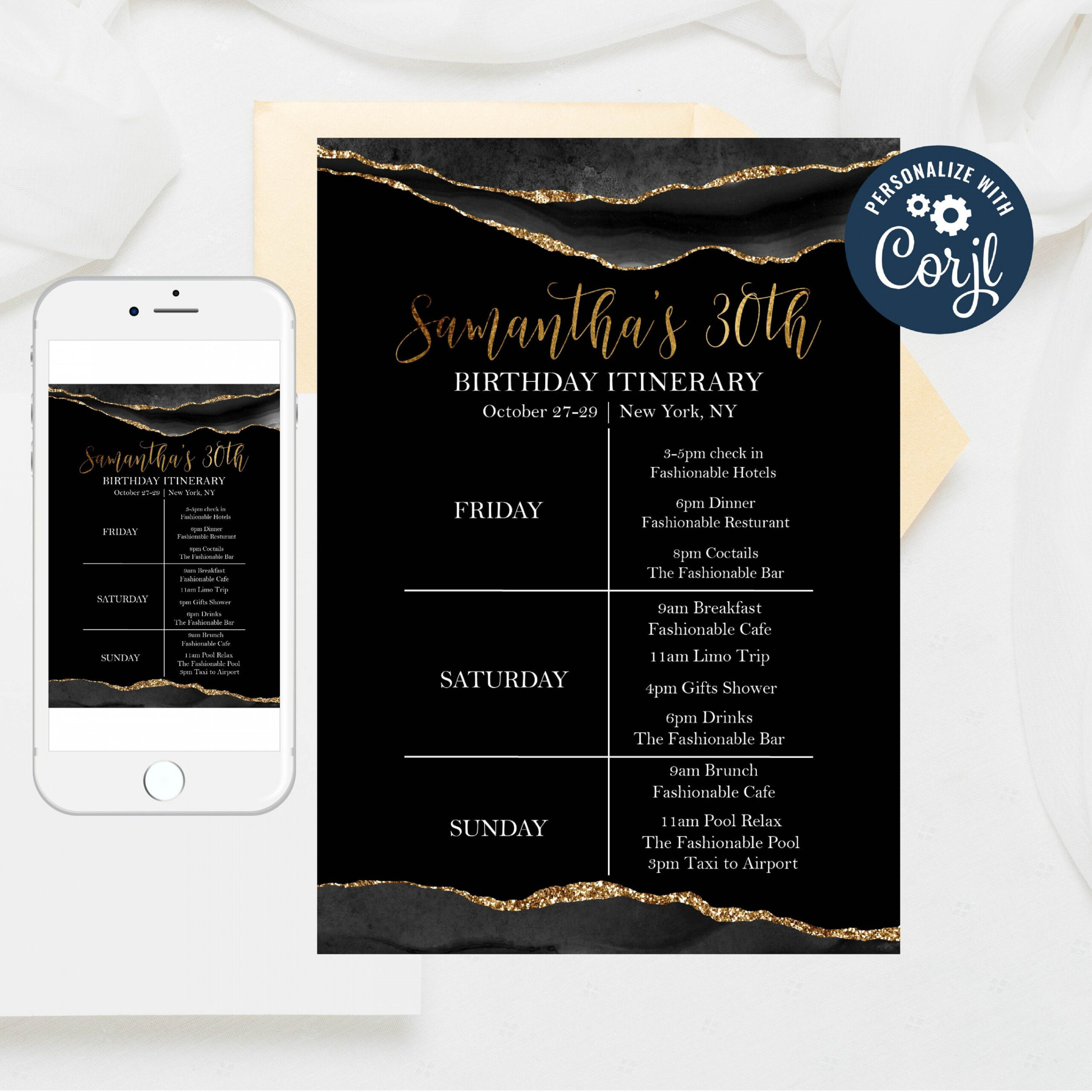 Editable Birthday Itinerary Template Editable Birthday - Etsy Denmark