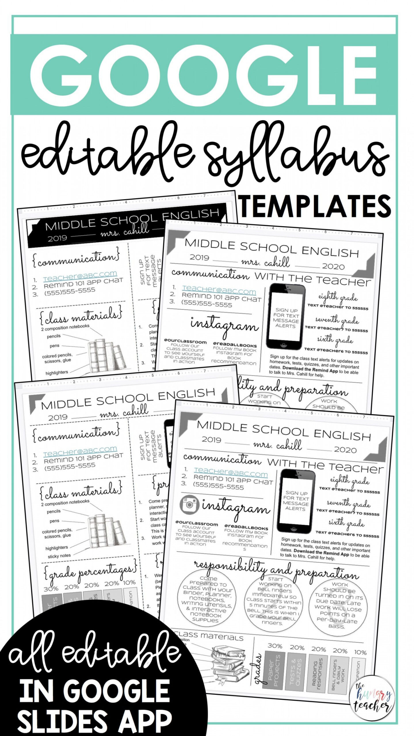 Editable Digital Infographic Google Syllabus Templates  Syllabus