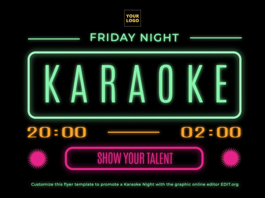 Editable Karaoke Night Flyer Templates