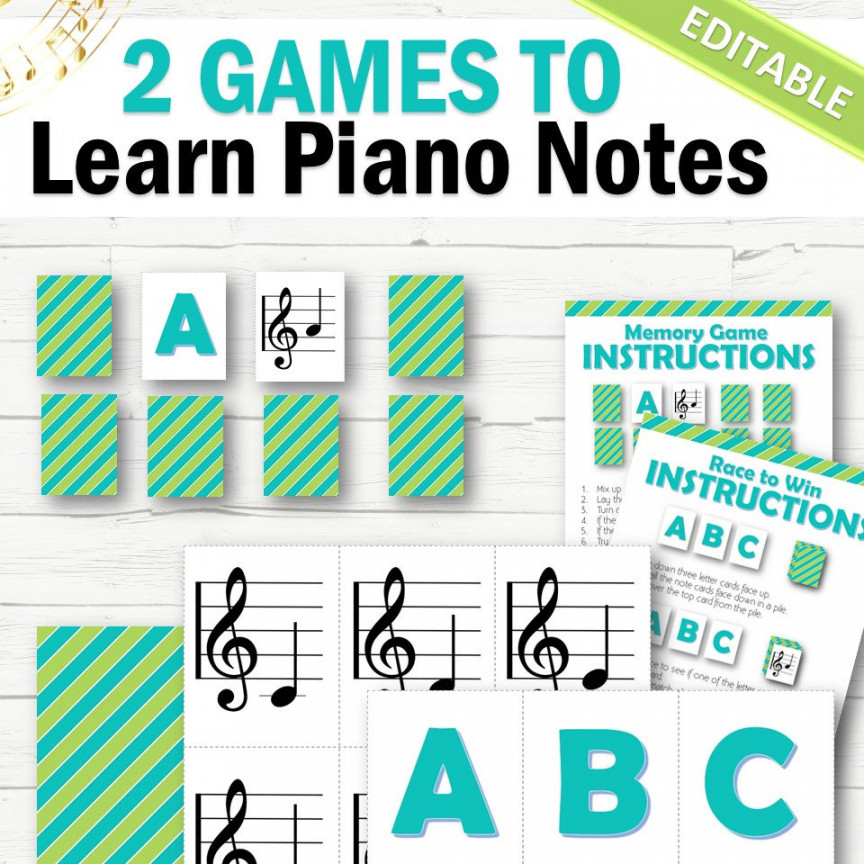 EDITABLE Piano Games to Learn Notes INSTANT DOWNLOAD - Etsy