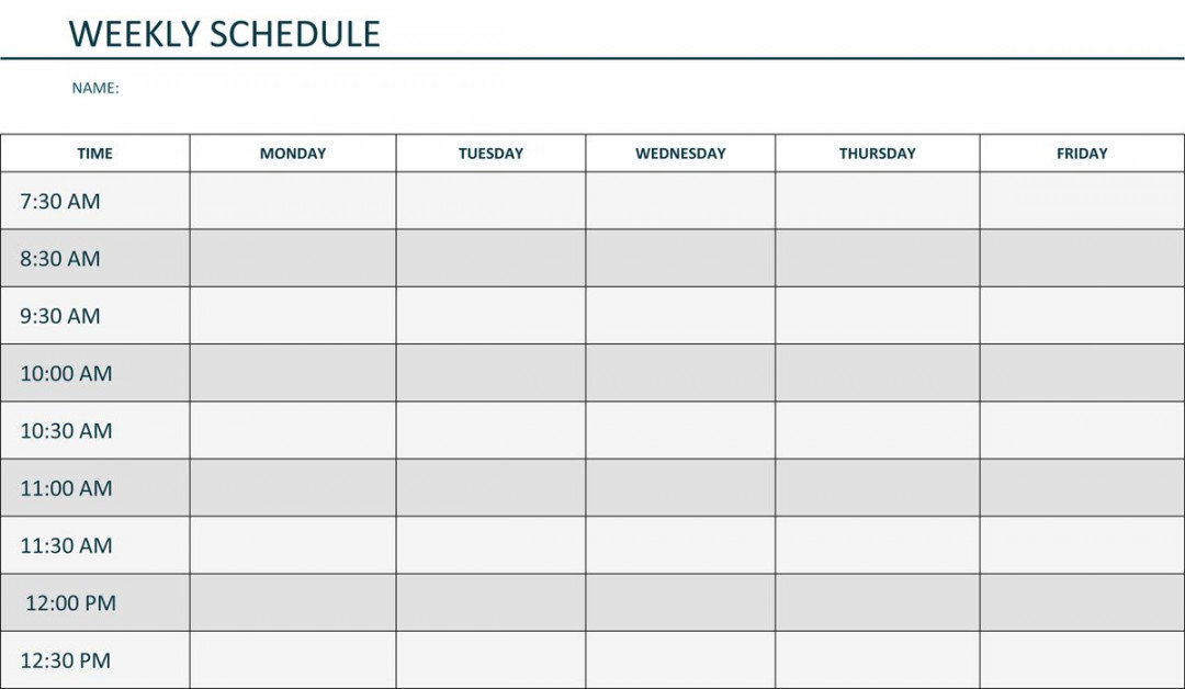 Editable Weekly Schedule Template in Word  Weekly lesson plan