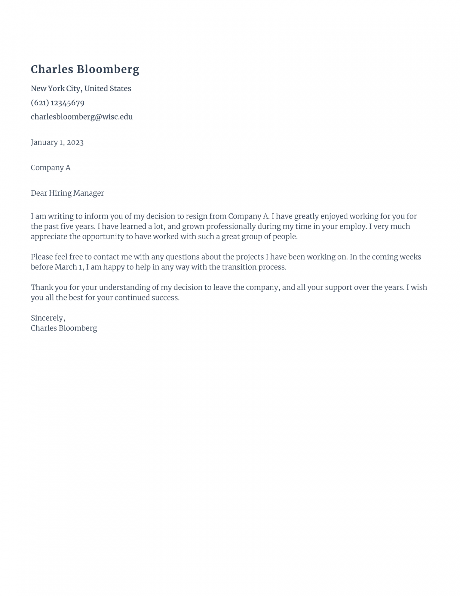 Effective Resignation Letter Examples With and Without a Reason