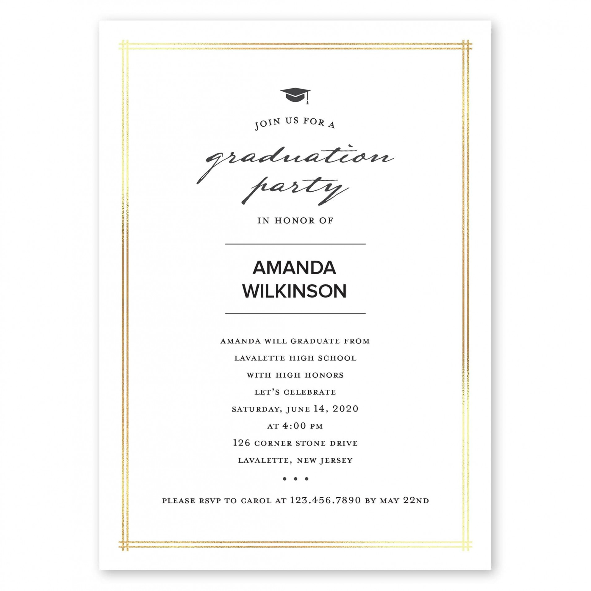 Elegant Grad Graduation Invitation  Gartner Studios