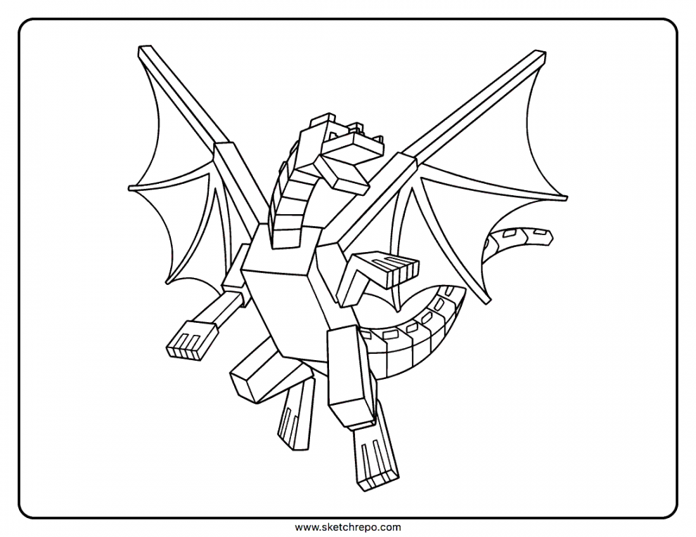 Ender Dragon Minecraft Coloring Page - Sketch Repo