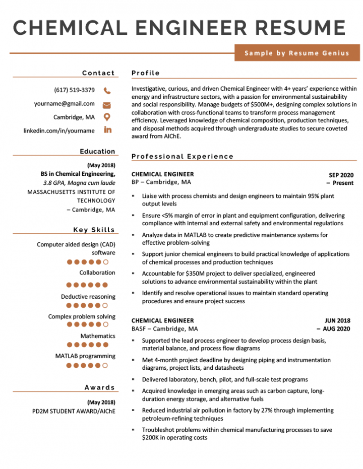 Engineering Resume Examples & Writing Guide