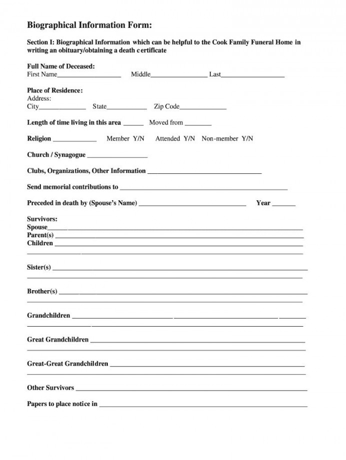 Fill In The Blank Obituary Template Pdf - Fill Online throughout