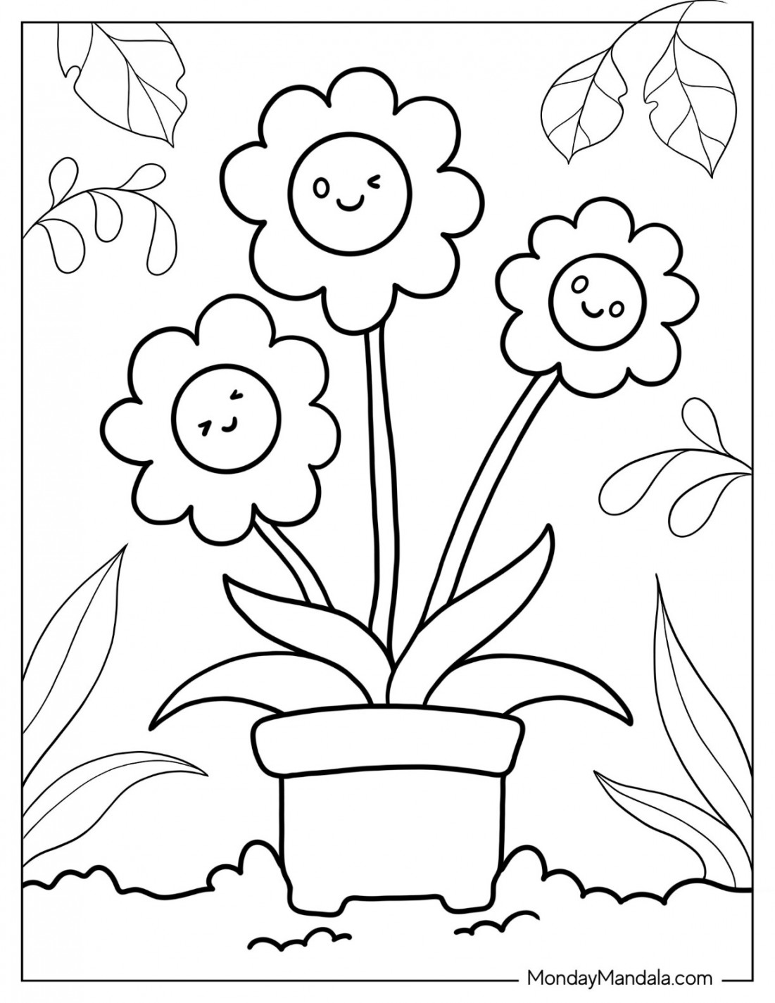 Flower Coloring Pages (Free PDF Printables)