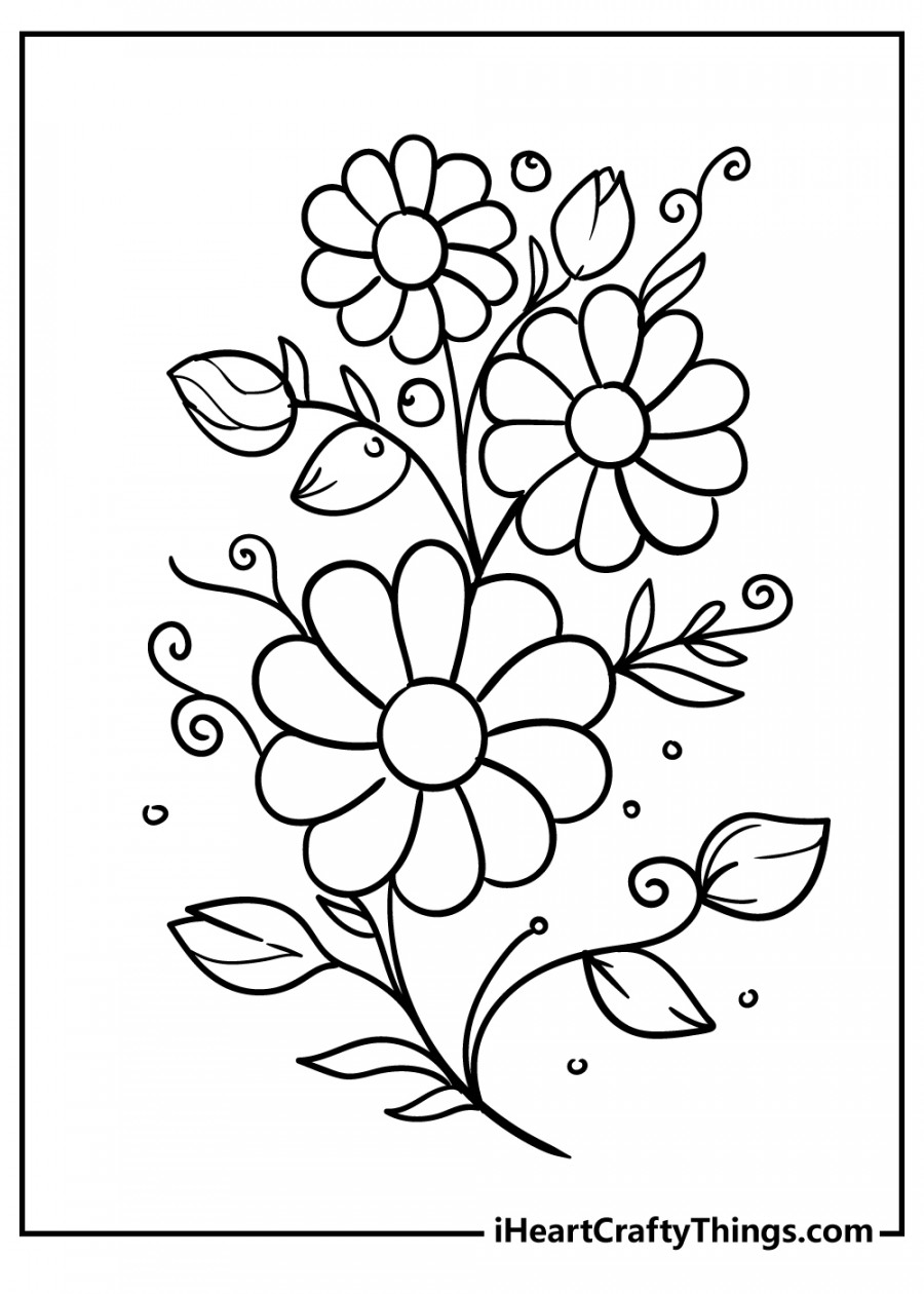 Flower Coloring Pages (% Free Printables)