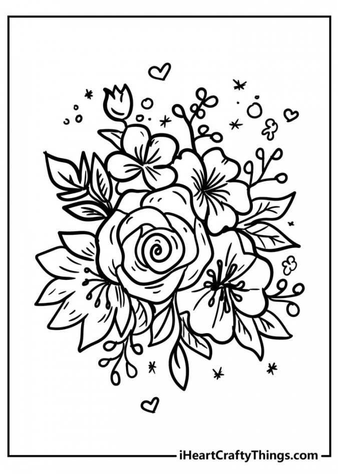 Flower Coloring Pages (% Free Printables)