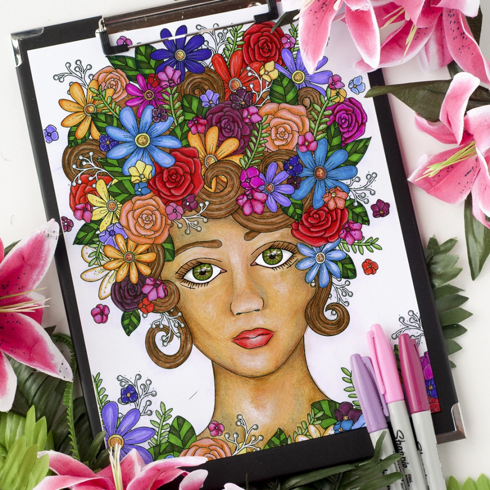 Flower Girl Coloring Page