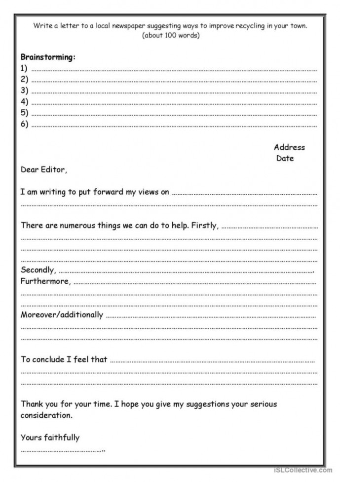 formal letter writing template: English ESL worksheets pdf & doc