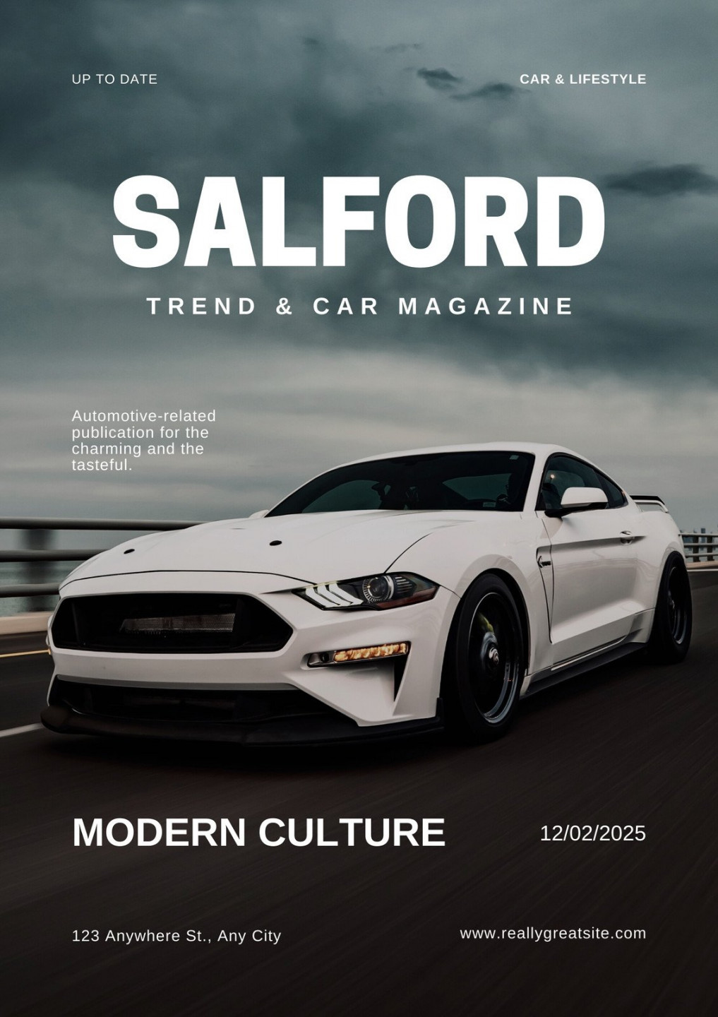 Free and customizable car magazine cover templates  Canva