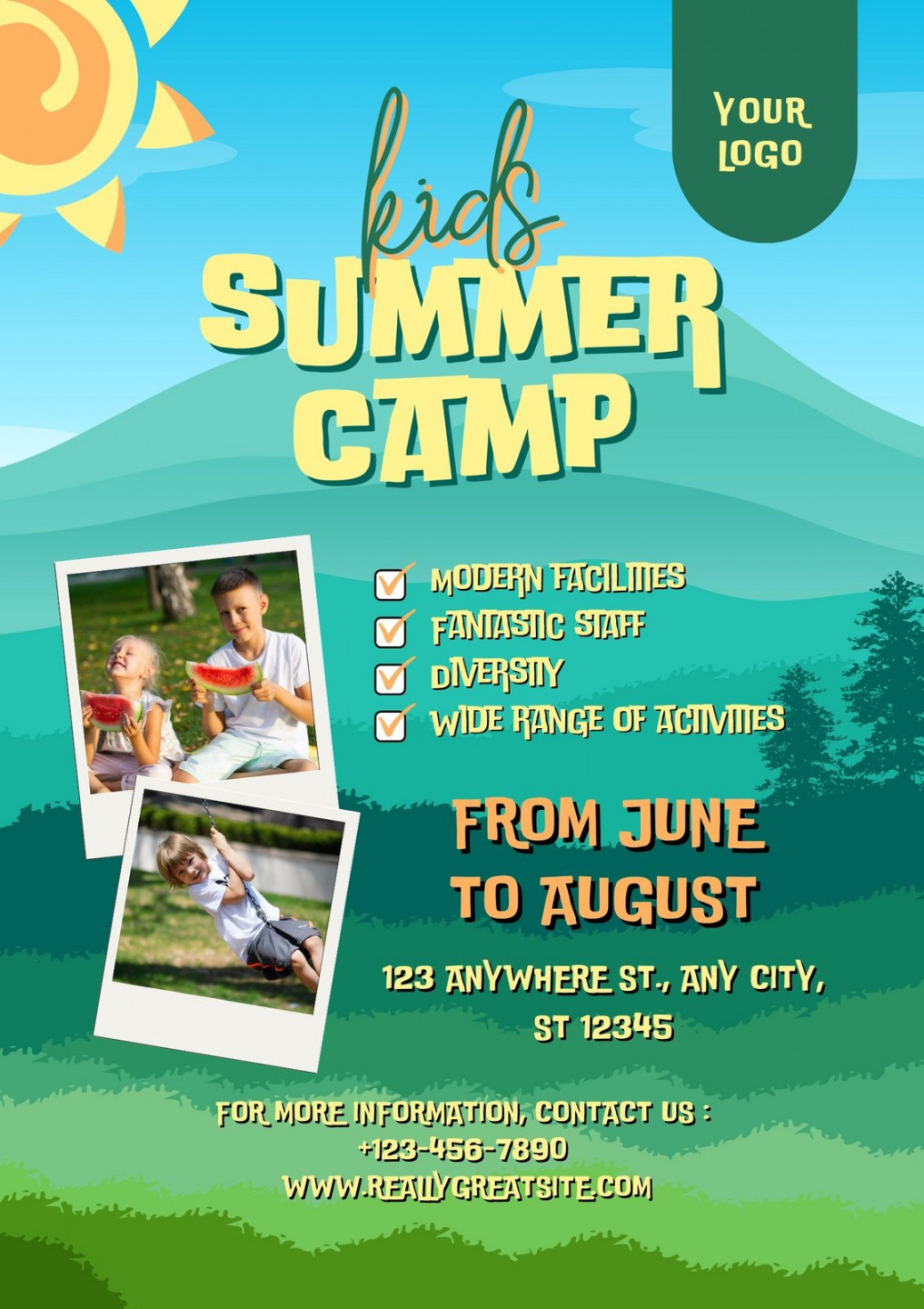 Free and customizable summer camp templates