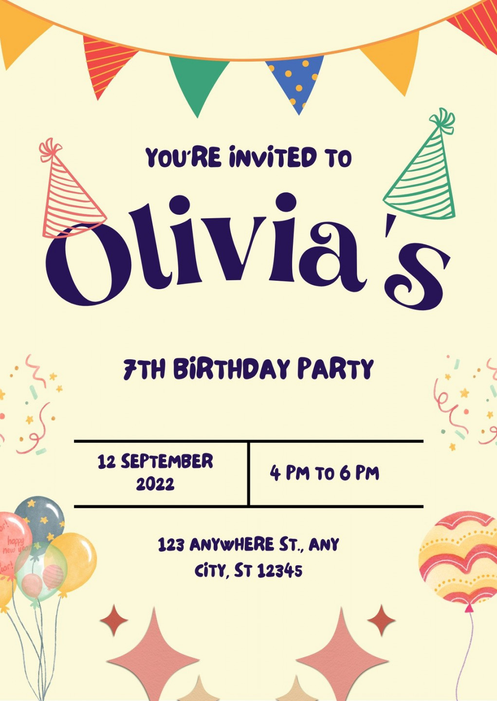 Free and printable birthday invitation templates  Canva