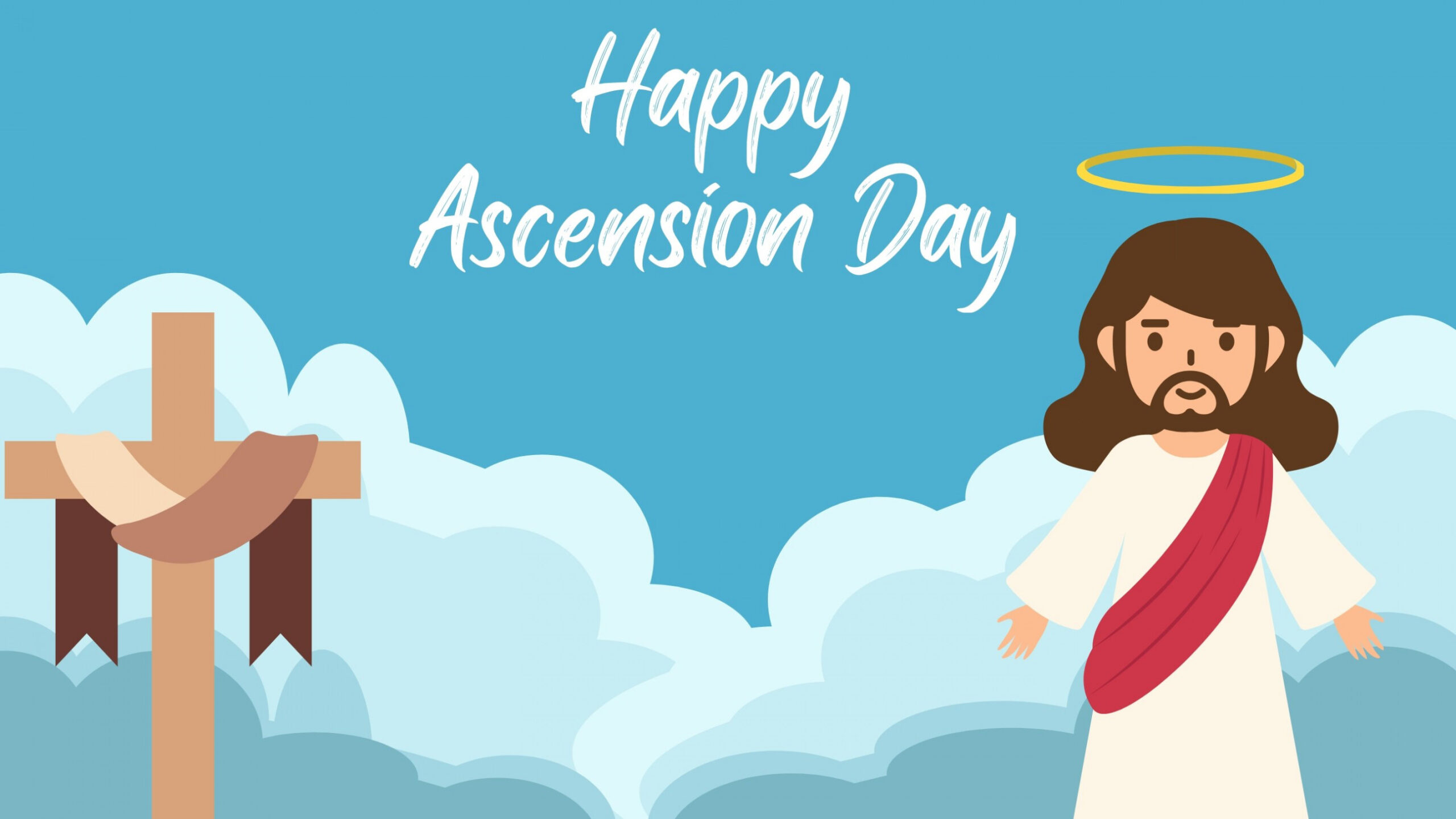 Free Ascension Day Cartoon Background - Download in PDF